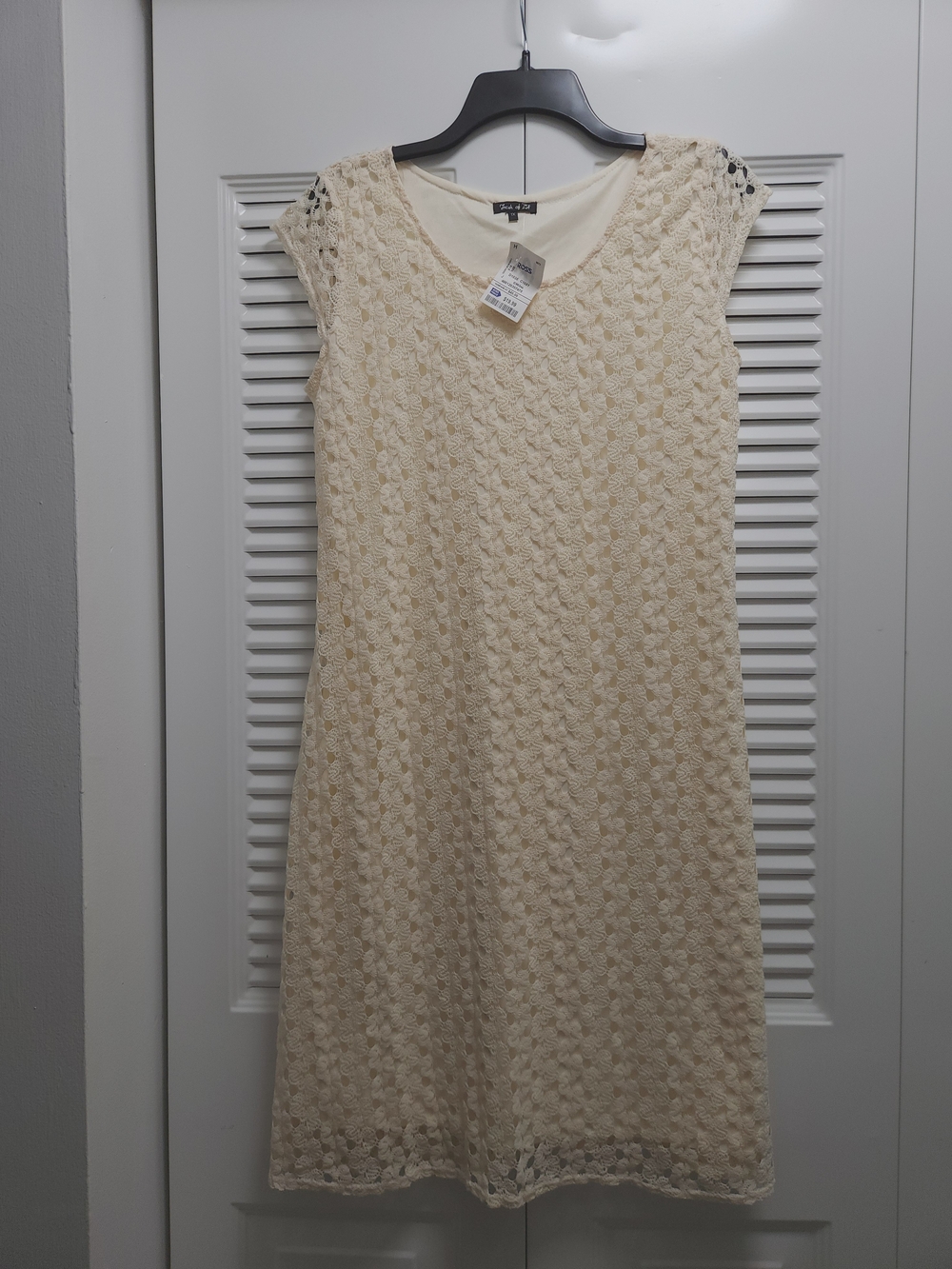 Fresh of LA Cream Ivory Floral Lace Shift Dress Size 1X NWT